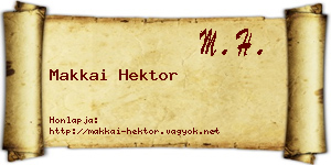 Makkai Hektor névjegykártya